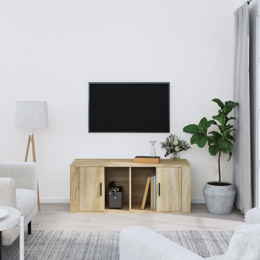 Tv-Skåp Sonoma-Ek 100X35X40 Cm Konstruerat Trä