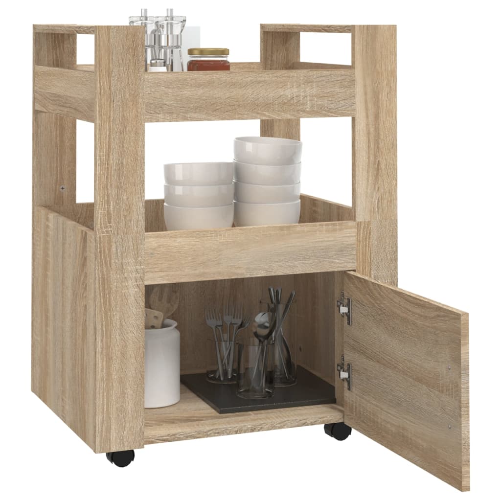 Köksvagn Sonoma-Ek 60X45X80 Cm Konstruerat Trä