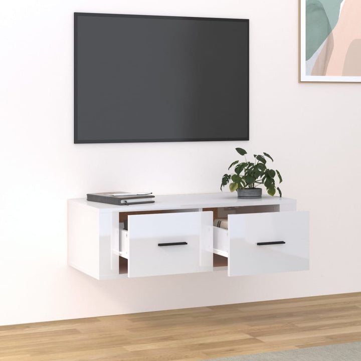 Tv-Bänk Väggmonterad 80X36X25 Cm Konstruerat Trä