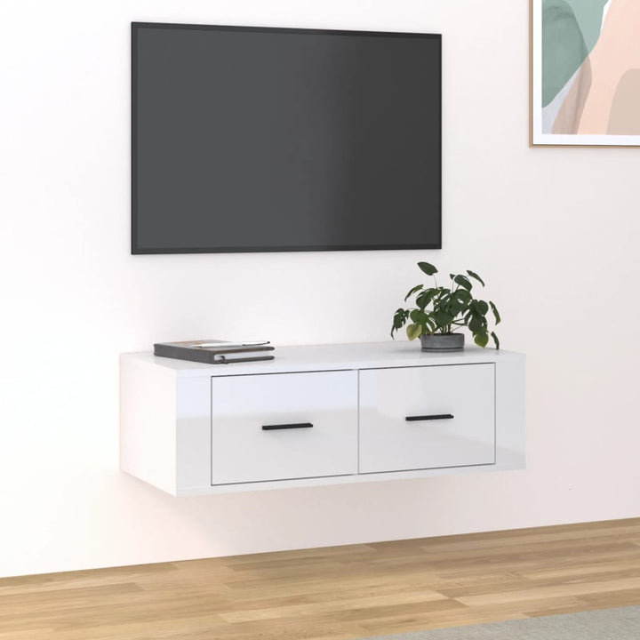 Tv-Bänk Väggmonterad 80X36X25 Cm Konstruerat Trä