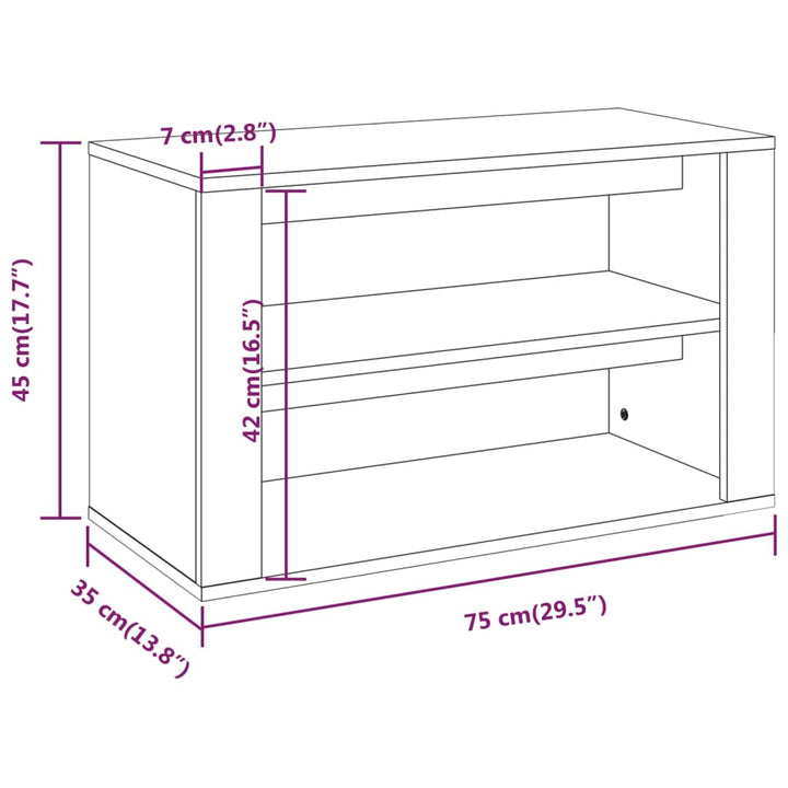 Skohylla 75X35X45 Cm Konstruerat Trä