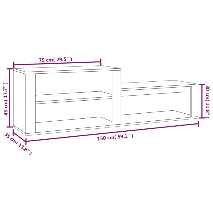 Skohylla Sonoma-Ek 150X35X45 Cm Konstruerat Trä