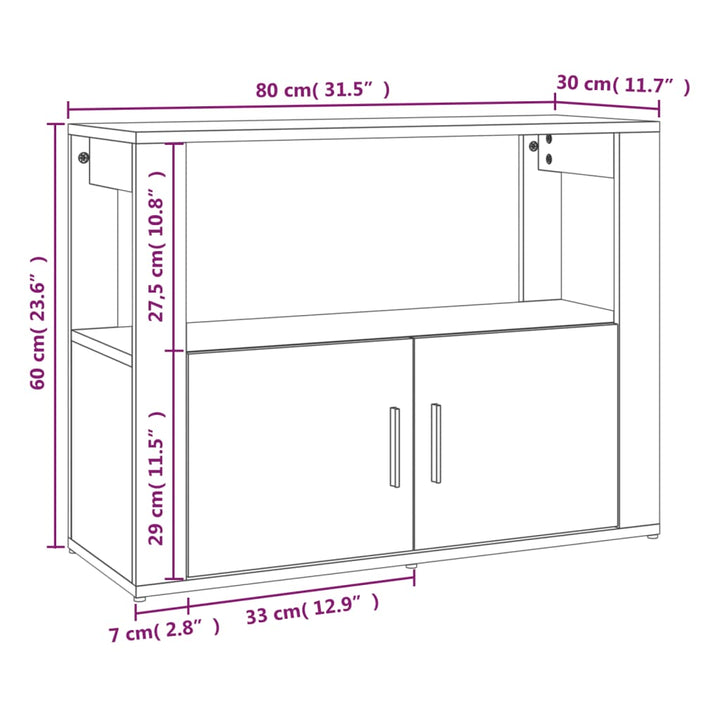 Skåp 80X30X60 Cm Konstruerat Trä