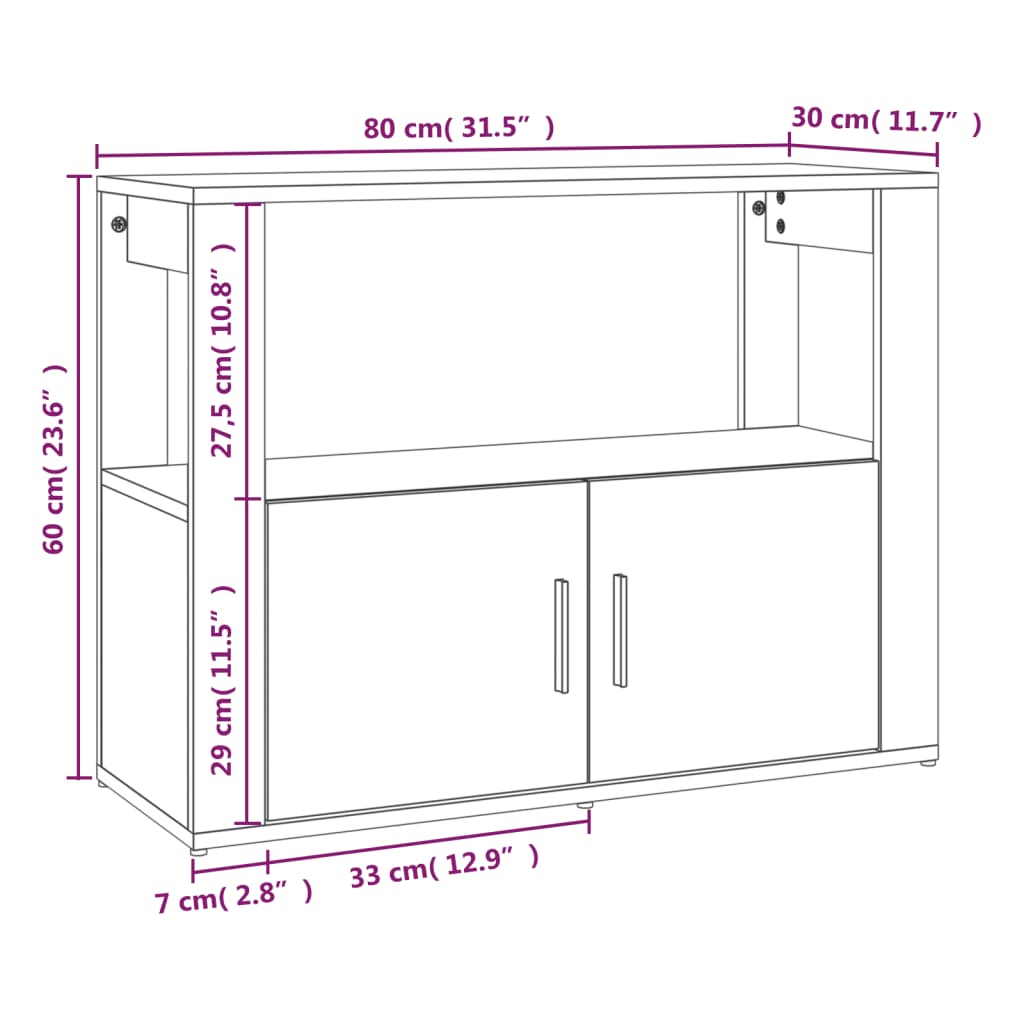 Skåp 80X30X60 Cm Konstruerat Trä