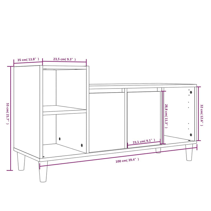 Tv-Bänk 100X35X55 Cm Konstruerat Trä