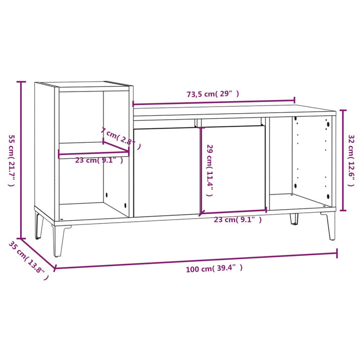 Tv-Bänk 100X35X55 Cm Konstruerat Trä