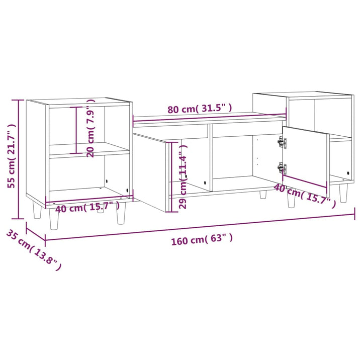 Tv-Bänk 160X35X55 Cm Konstruerat Trä