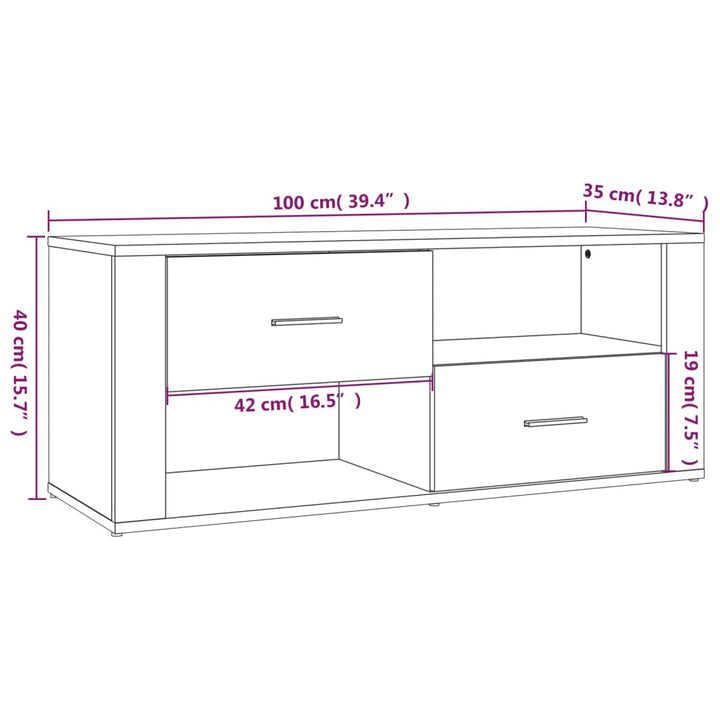 Tv-Bänk 100X35X40 Cm Konstruerat Trä
