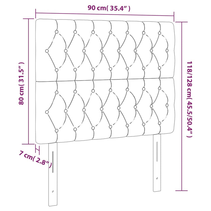 Sänggavel 90X7X118/128 Cm Sammet 2