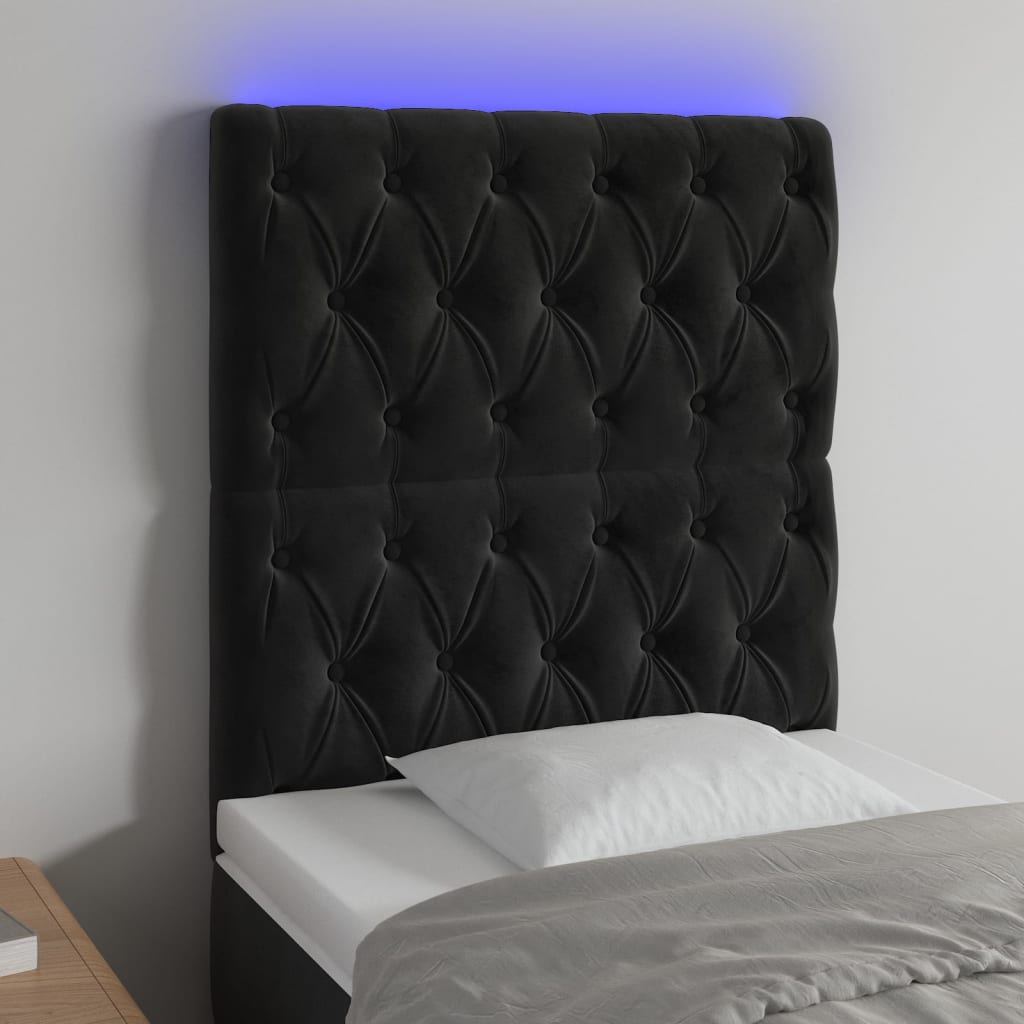 Sänggavel Led Sammet