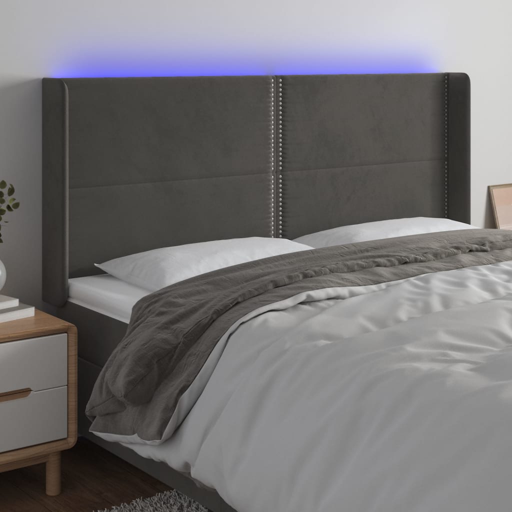 Sänggavel Led Sammet