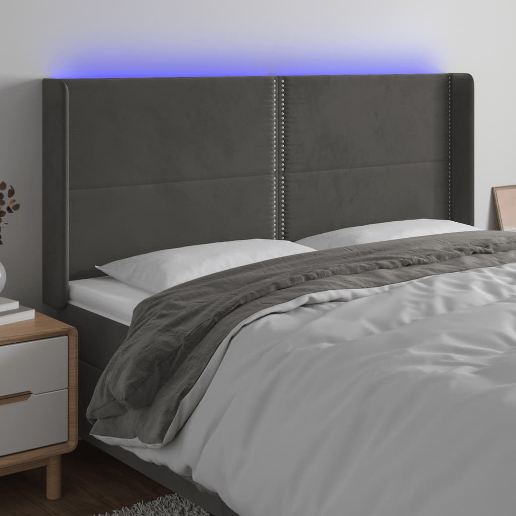 Sänggavel Led Sammet