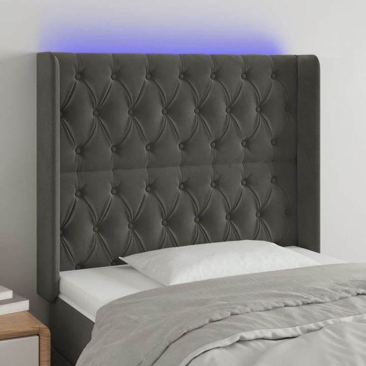 Sänggavel Led Sammet