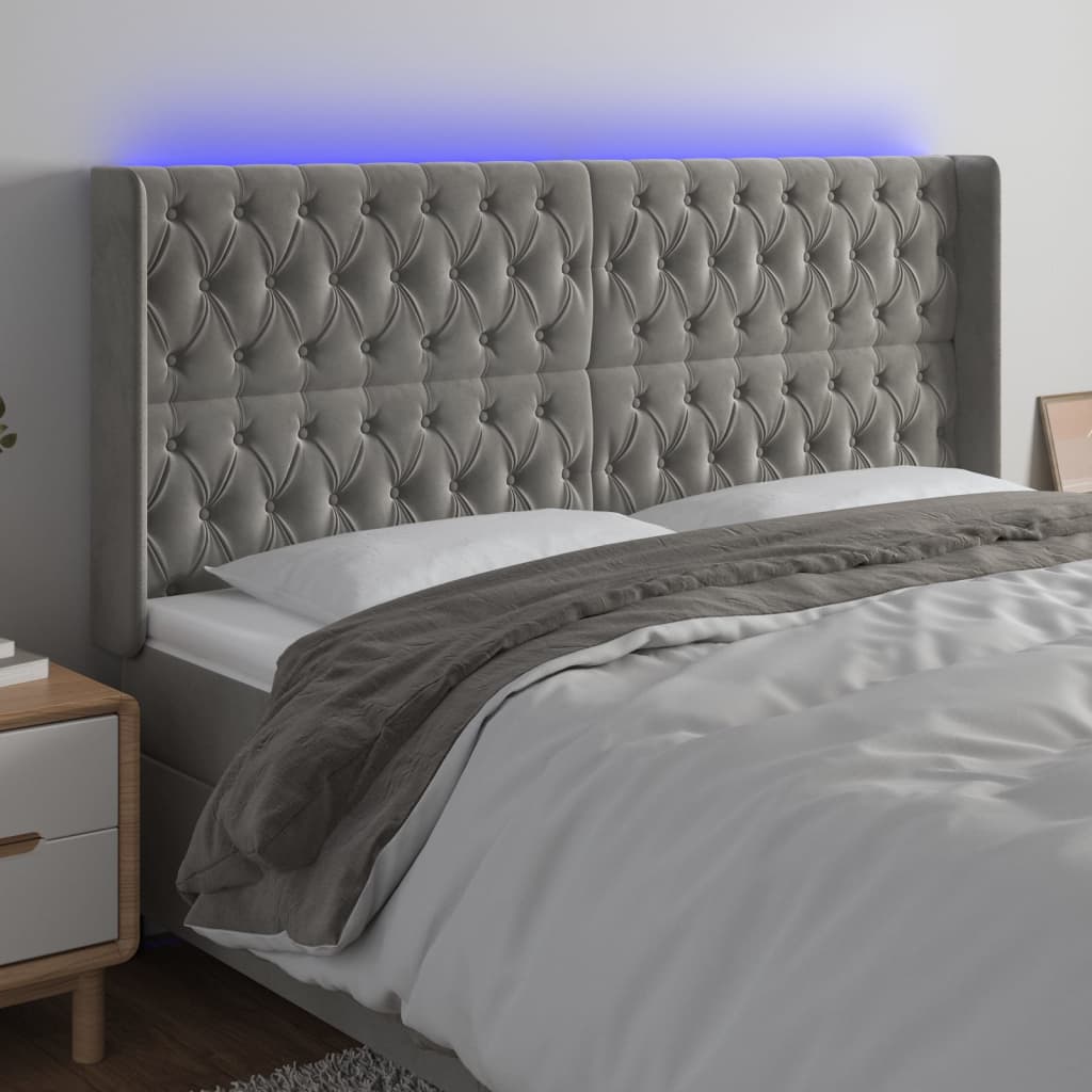 Sänggavel Led Sammet