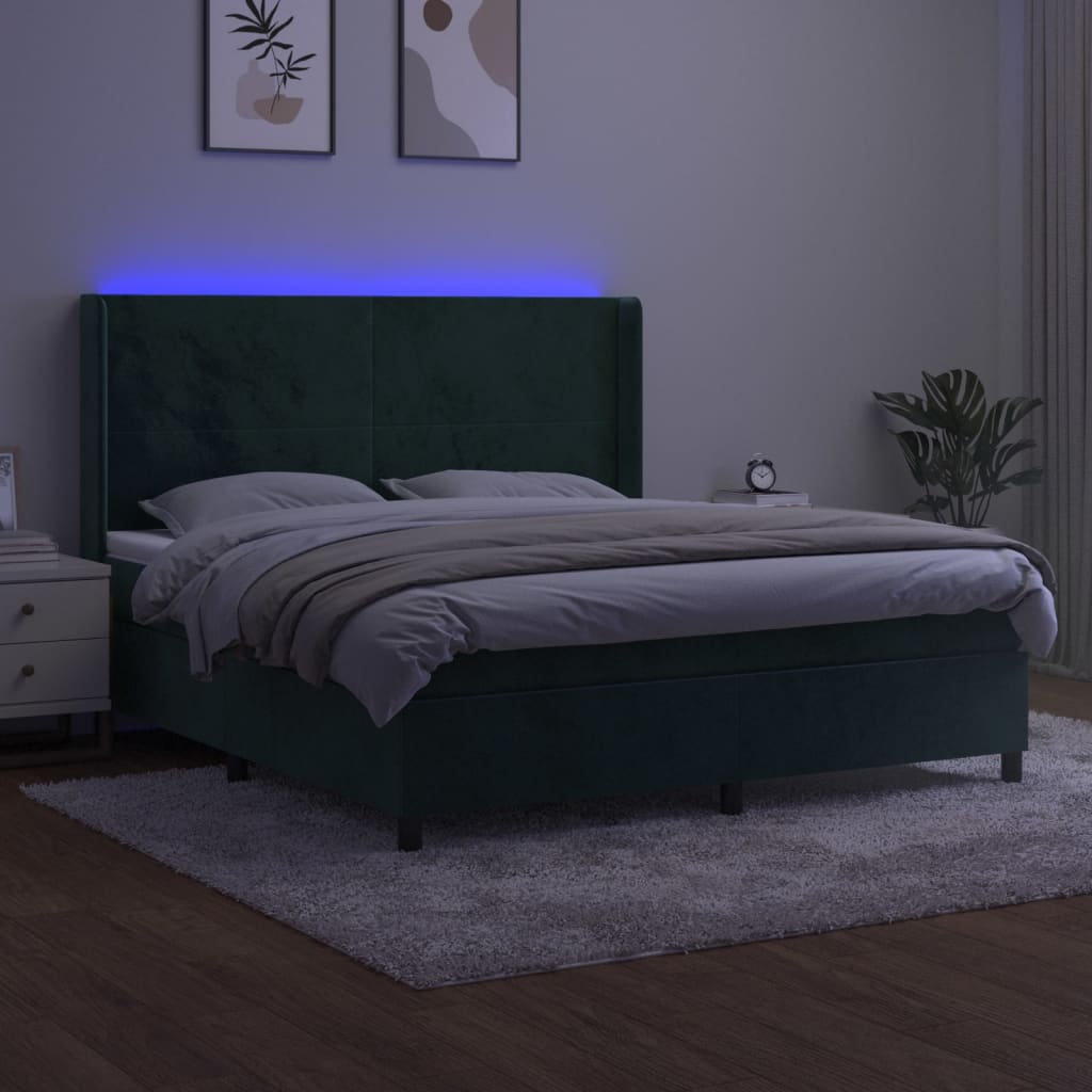 Ramsäng Med Madrass &amp; Led Sammet