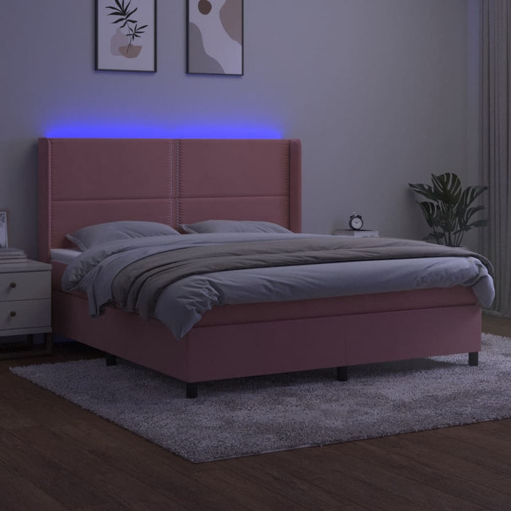 Ramsäng Med Madrass &amp; Led Sammet