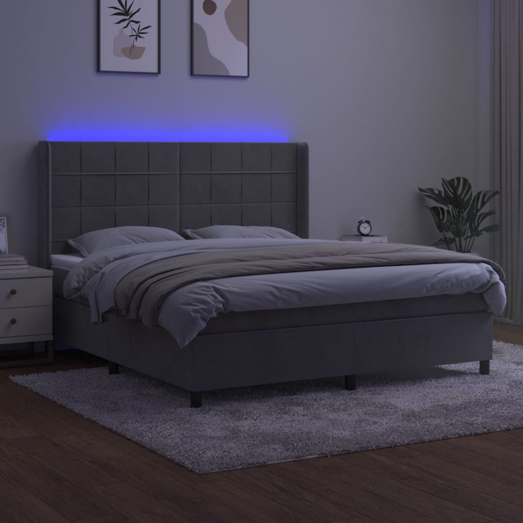 Ramsäng Med Madrass &amp; Led Sammet