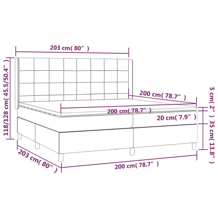 Ramsäng Med Madrass &amp; Led Sammet
