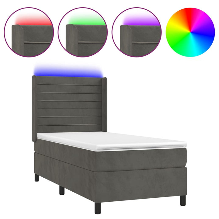 Ramsäng Med Madrass &amp; Led Sammet