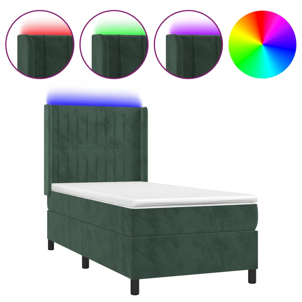 Ramsäng Med Madrass & Led Sammet