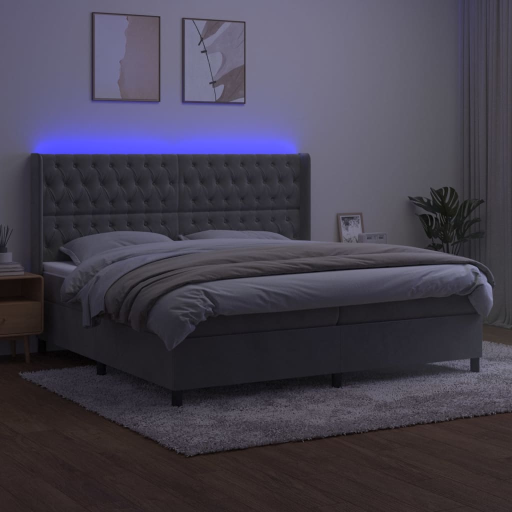 Ramsäng Med Madrass &amp; Led Sammet