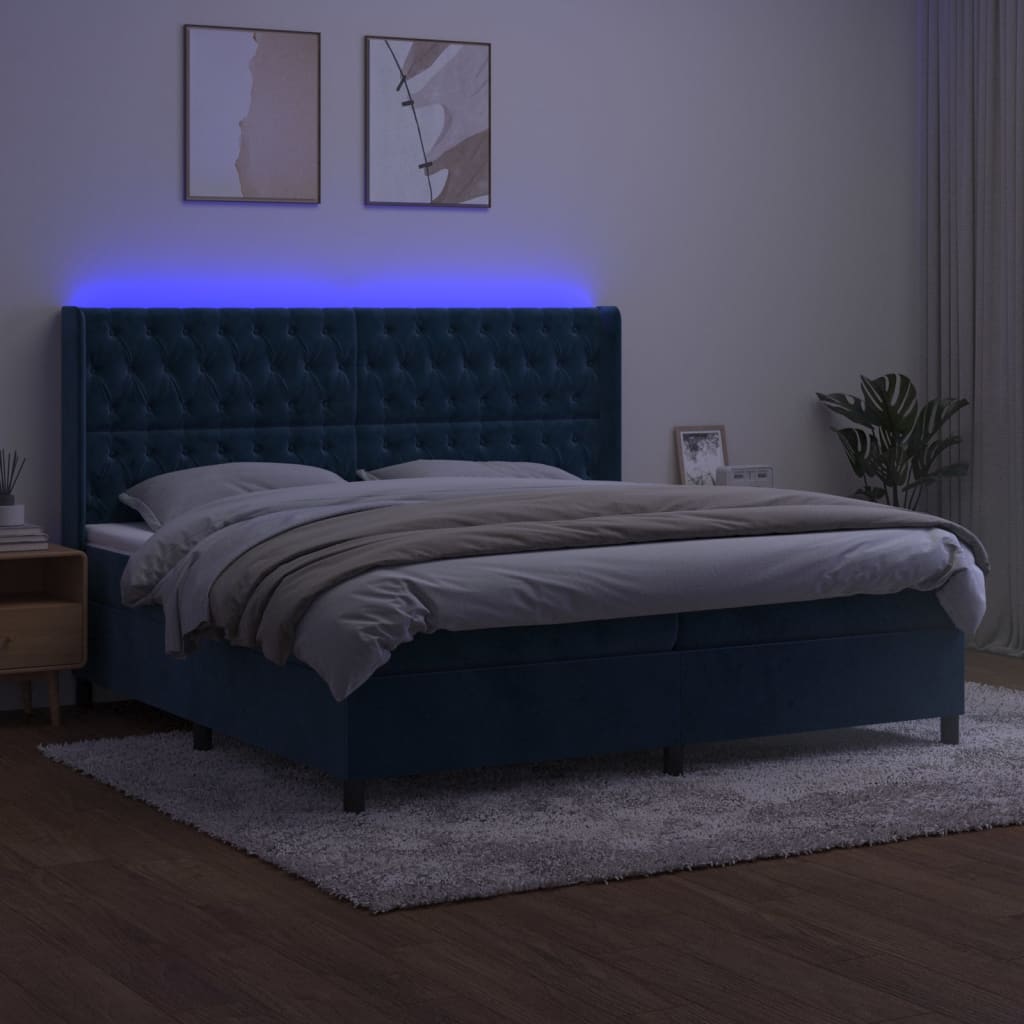 Ramsäng Med Madrass &amp; Led Sammet