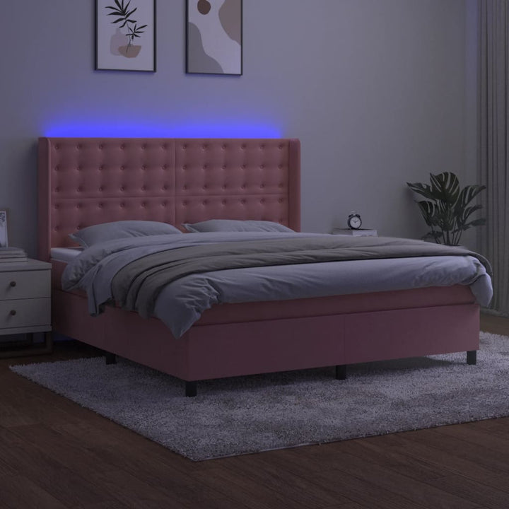 Ramsäng Med Madrass &amp; Led Sammet