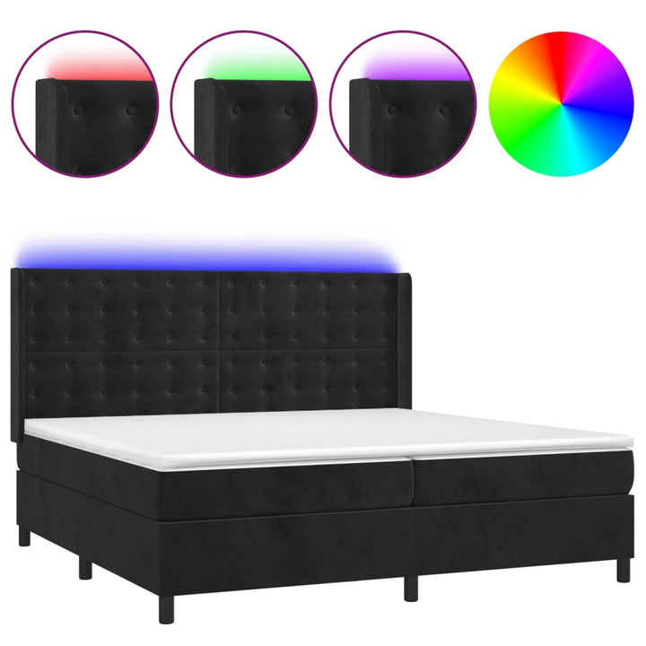 Ramsäng Med Madrass &amp; Led Sammet