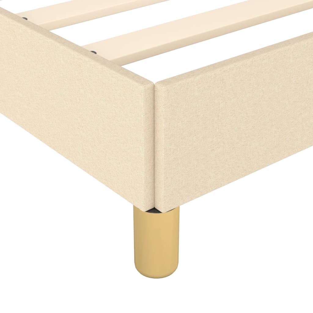 Sängram Utan Madrass Gräddvit Tyg