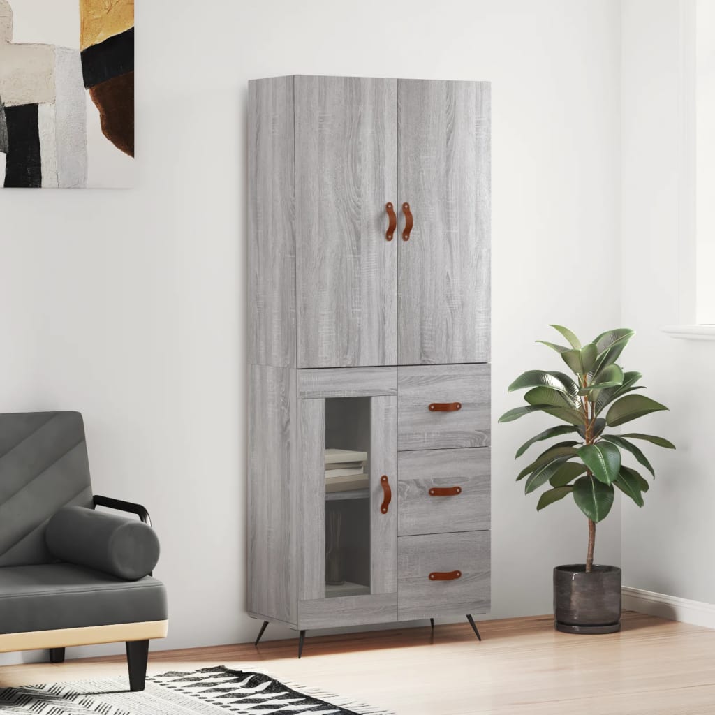 Högskåp 69,5X34X180 Cm Konstruerat Trä