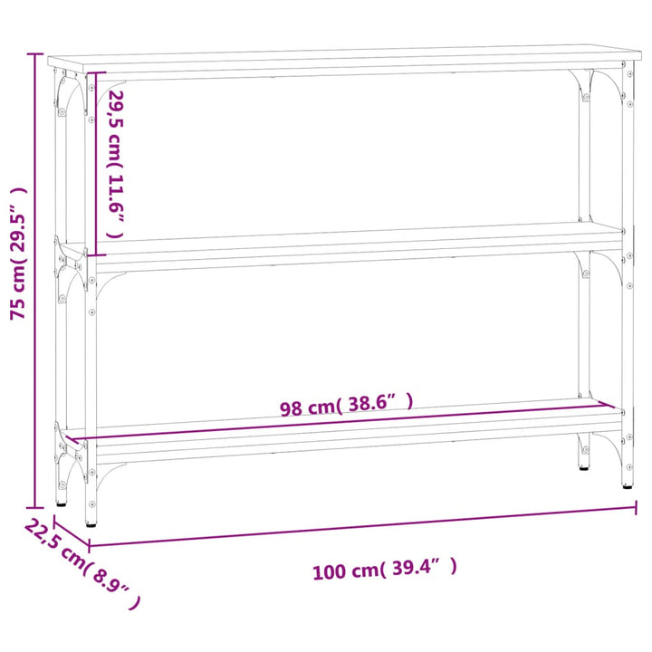 Avlastningsbord 100X22,5X75 Cm Konstruerat Trä