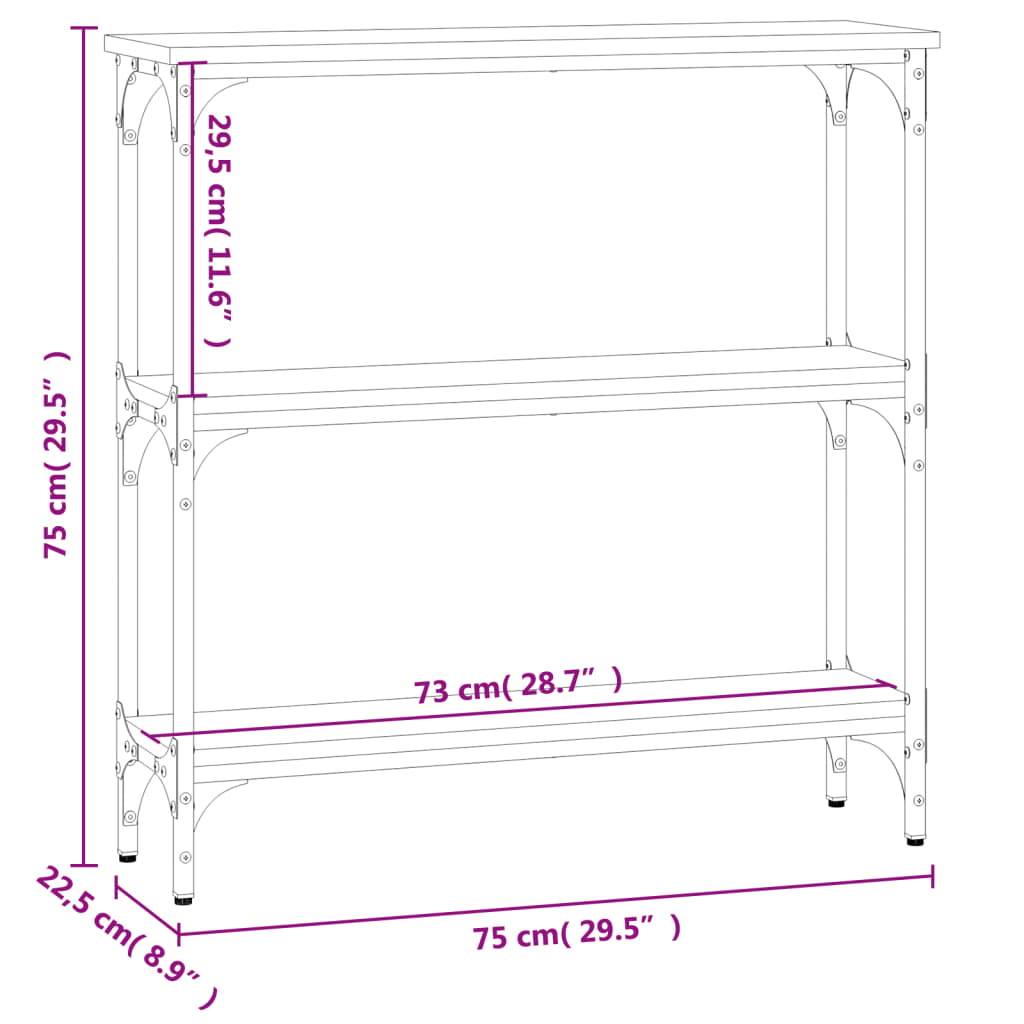 Avlastningsbord -Ek 75X22,5X Konstruerat Trä