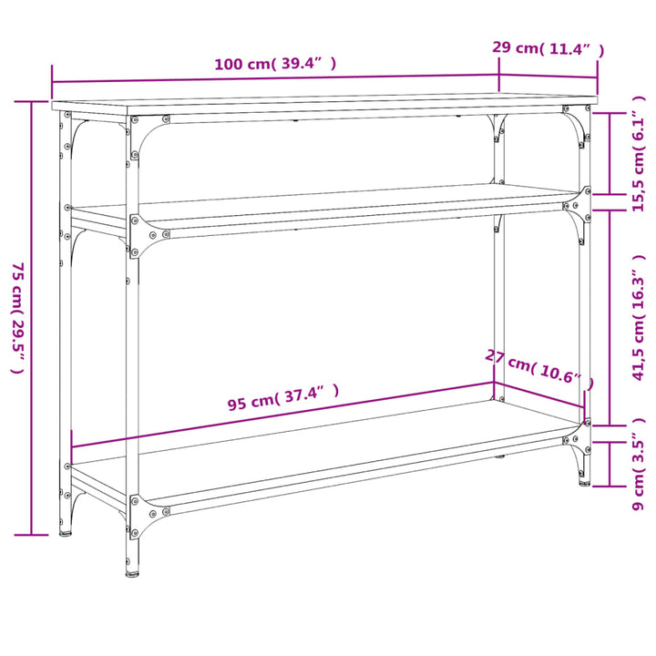 Avlastningsbord 100X29X75 Cm Konstruerat Trä