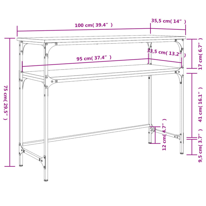 Konsolbord 100X35,5X75 Cm Konstruerat Trä