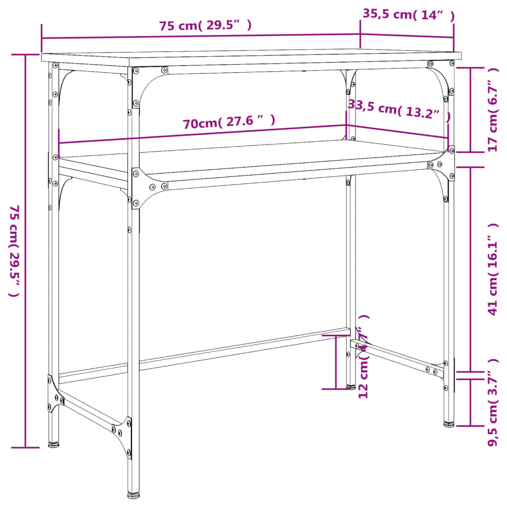 Avlastningsbord 75X35,5X Konstruerat Trä