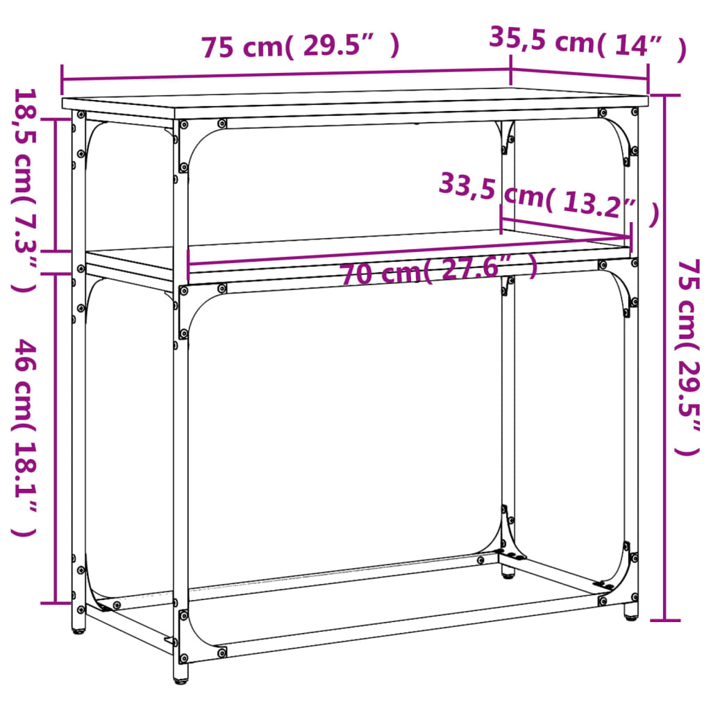 Avlastningsbord 75X35,5X Konstruerat Trä