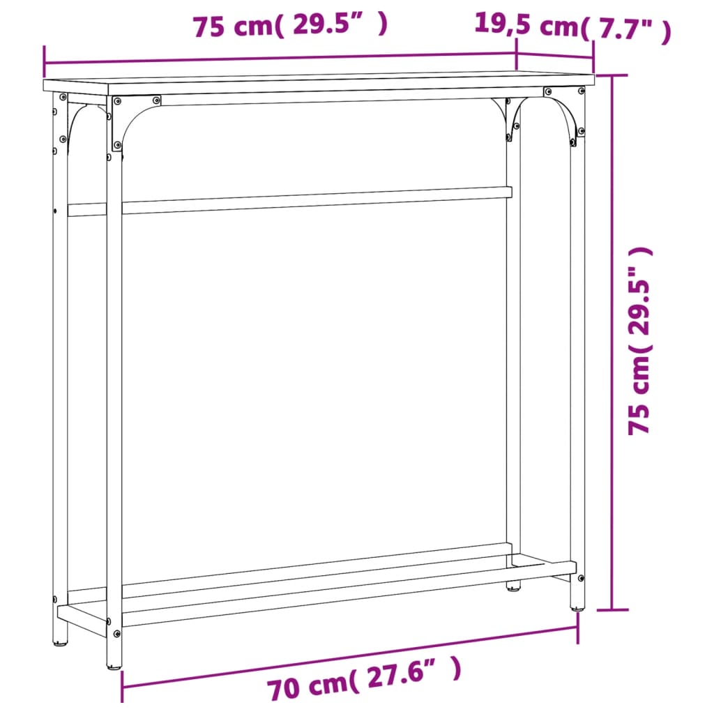 Konsolbord 75X19,5X75 Cm Konstruerat Trä