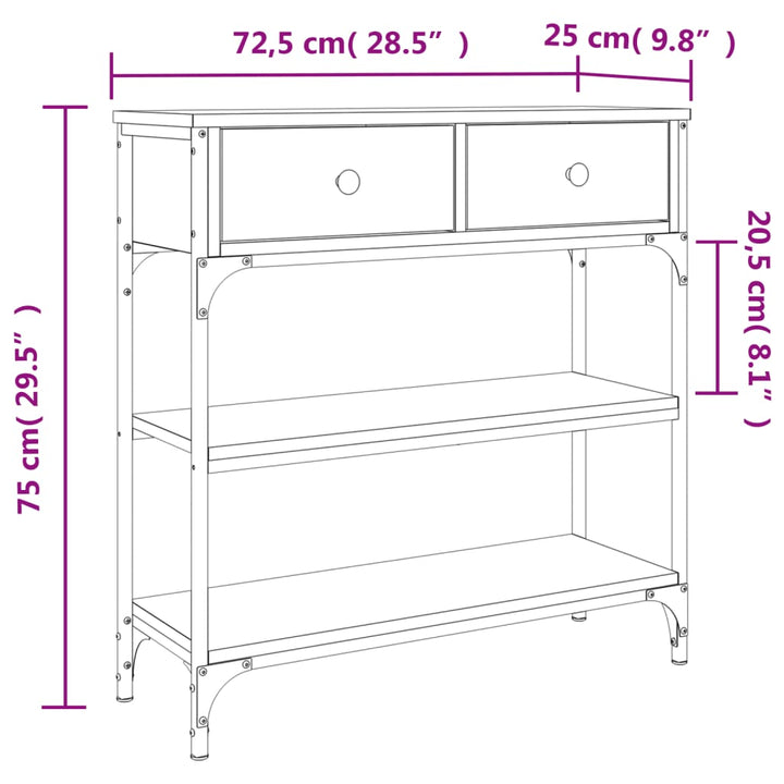Avlastningsbord 72,5X25X75 Cm Konstruerat Trä