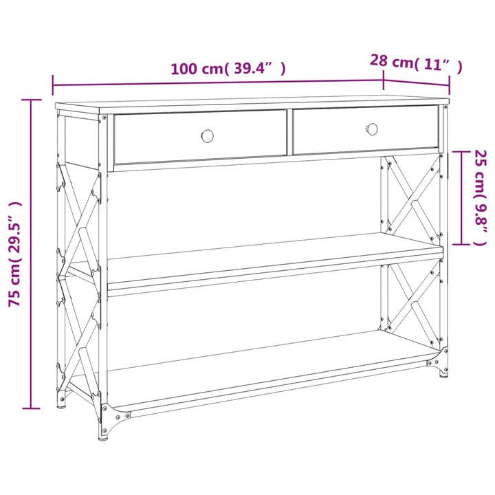Avlastningsbord 100X28X75 Cm Konstruerat Trä