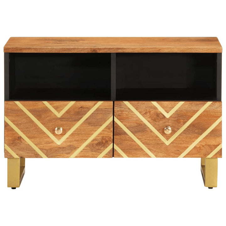 Tv-Bänk Brun Och Svart 105X33,5X46 Cm Massivt Mangoträ