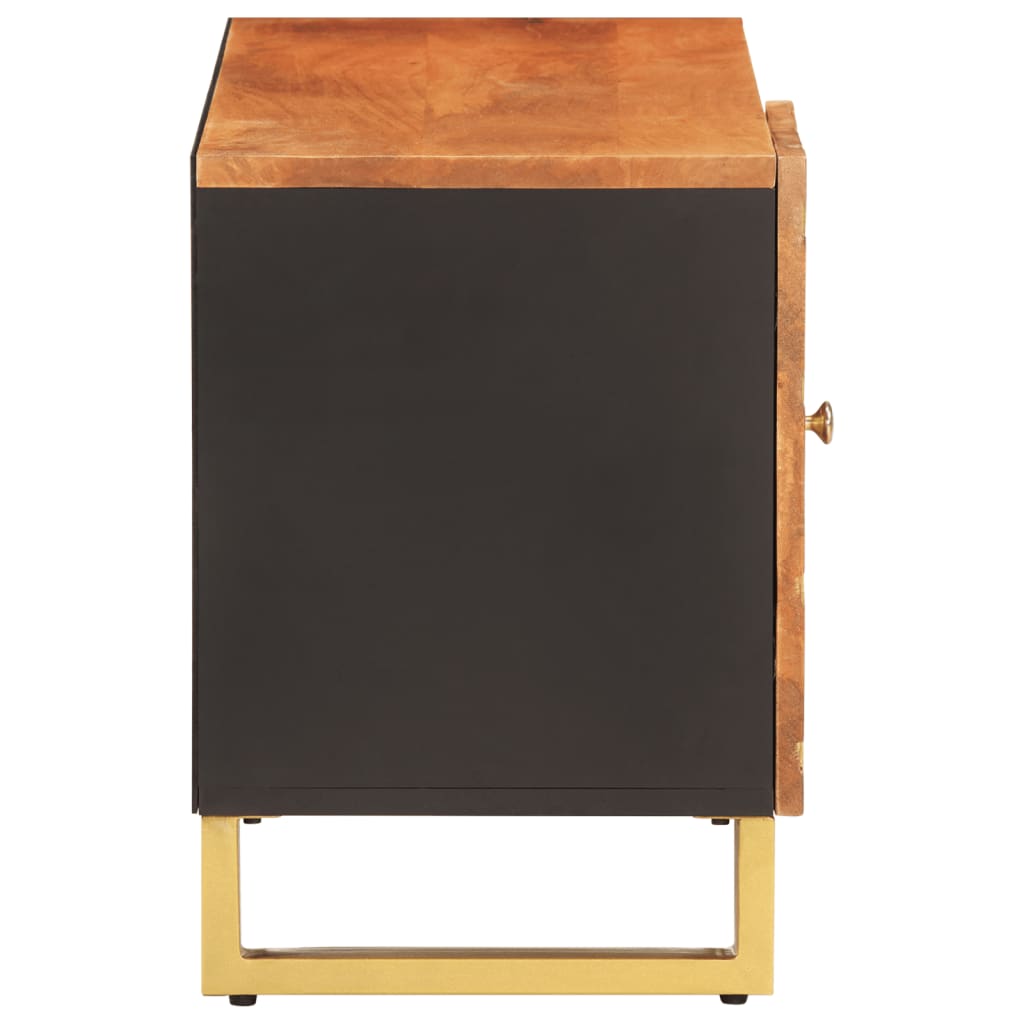 Tv-Bänk Brun Och Svart 80X31,5X46 Cm Massivt Mangoträ