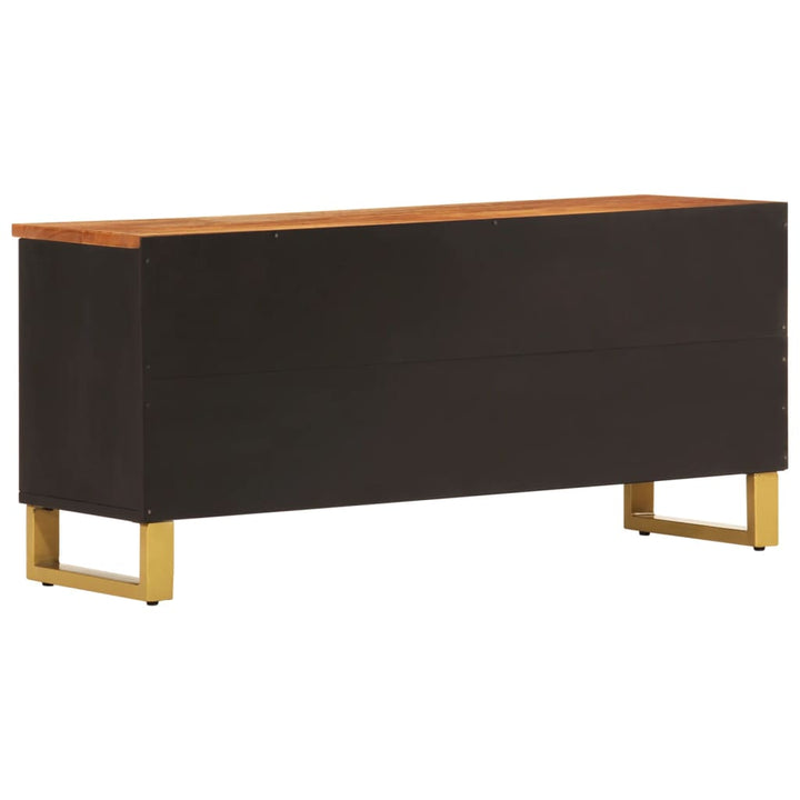 Tv-Bänk Brun Och Svart 100X33,5X46 Cm Massivt Mangoträ