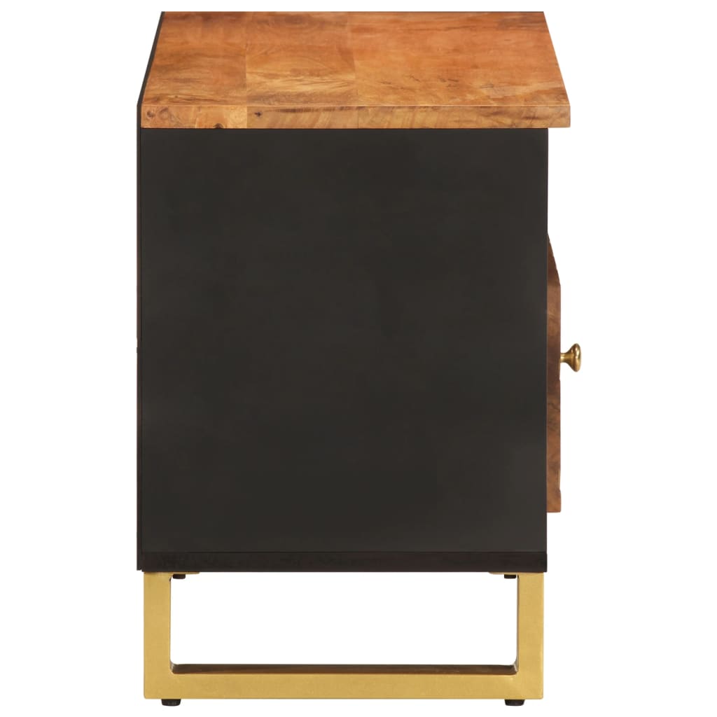 Tv-Bänk Brun Och Svart 80X33,5X46 Cm Massivt Mangoträ