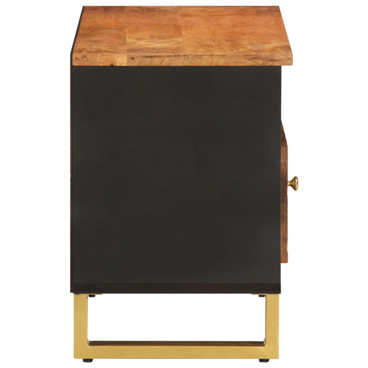 Tv-Bänk Brun Och Svart 80X33,5X46 Cm Massivt Mangoträ