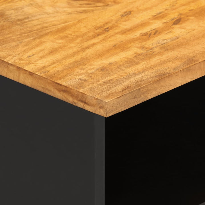 Tv-Bänk Brun Och Svart 80X33,5X46 Cm Massivt Mangoträ