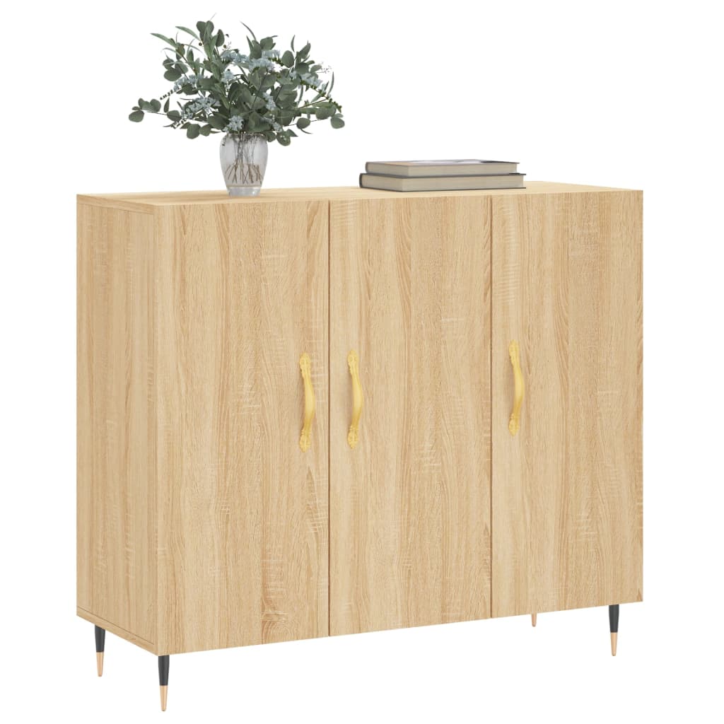 Skänk Sonoma-Ek 90X34X80 Cm Konstruerat Trä