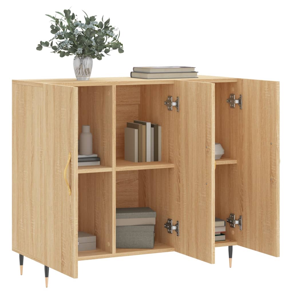 Skänk Sonoma-Ek 90X34X80 Cm Konstruerat Trä