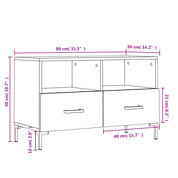 Tv-Bänk 80X36X50 Cm Konstruerat Trä