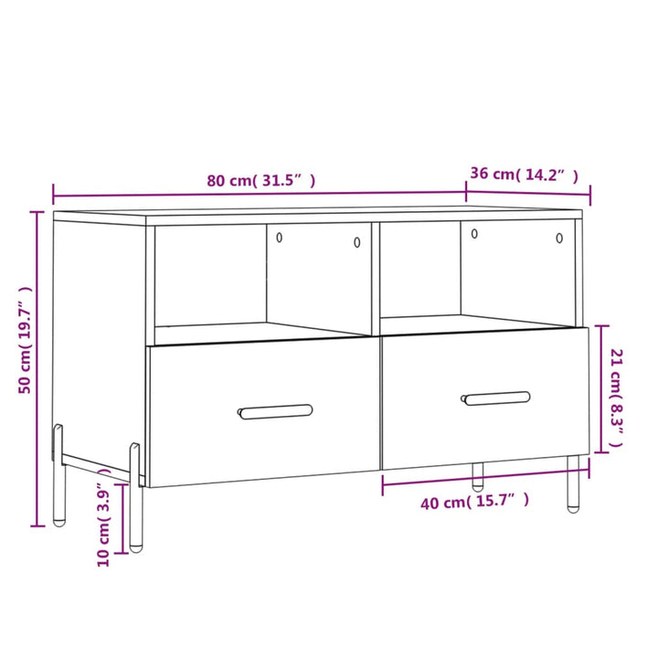 Tv-Bänk 80X36X50 Cm Konstruerat Trä