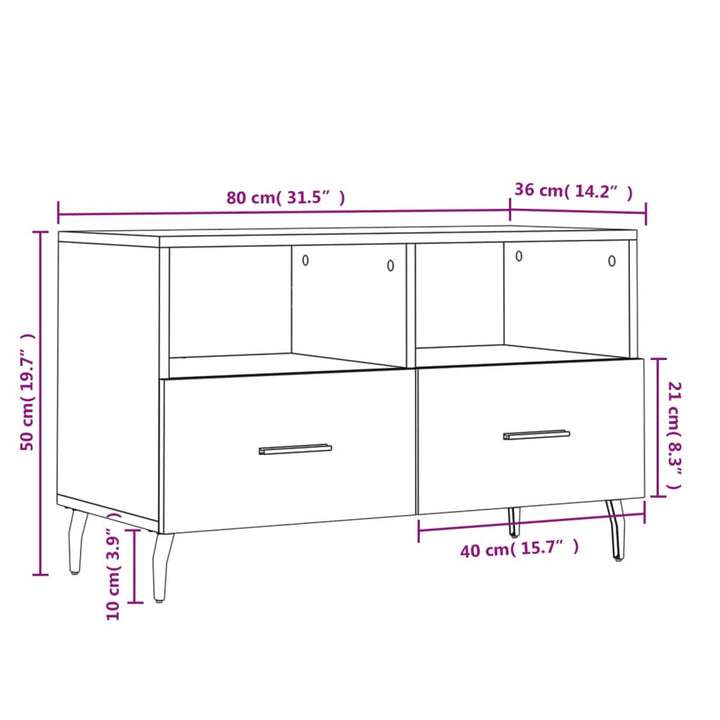 Tv-Bänk 80X36X50 Cm Konstruerat Trä